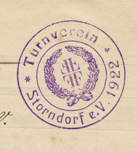 1921 Vereinsstempel mit Datum 1922